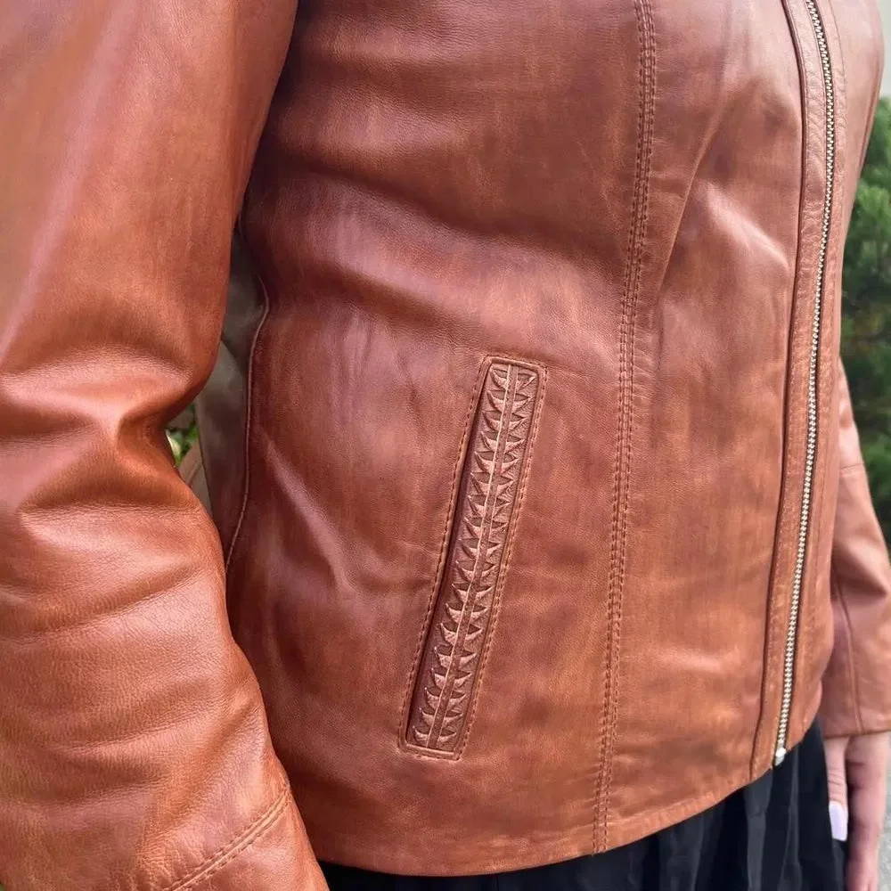 Mavericks of Scottsdale Vintage Brown Leather Jacket